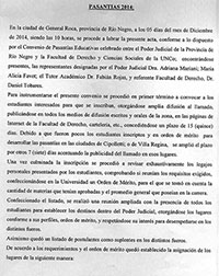 DAN A CONOCER EL ORDEN DE MÉRITO PARA LAS PASANTÍAS EDUCATIVAS EN EL PODER JUDICIAL DE RÍO NEGRO